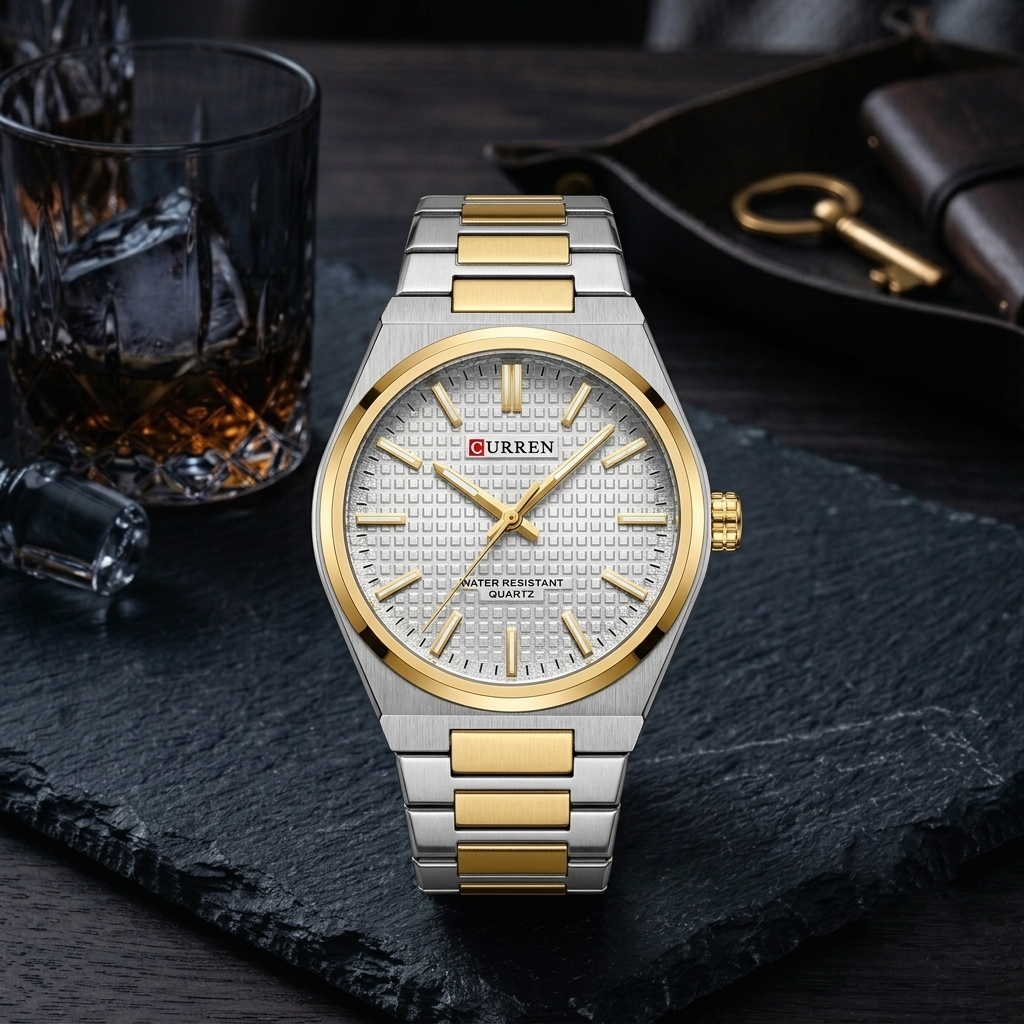 CURREN 8439 Luxury Business Men's Watch – Gold & Silver